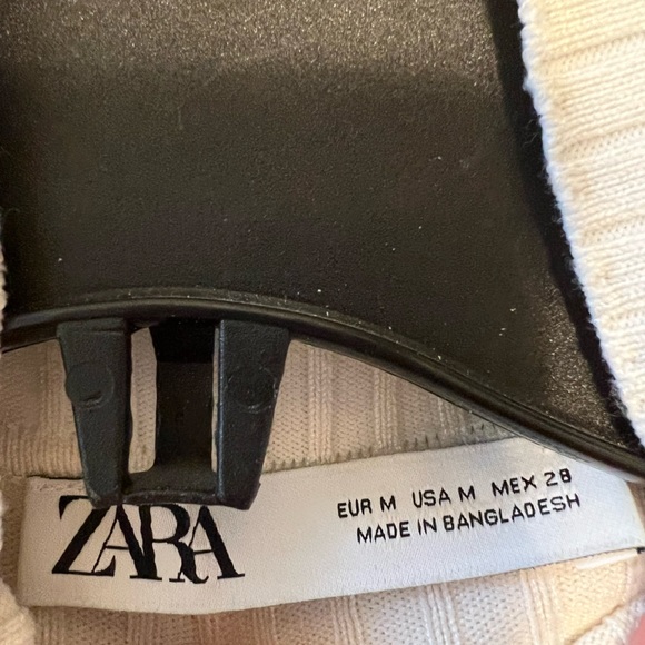 Zara ribbed turtleneck off-white midi dress, US M - Picture 6 of 6